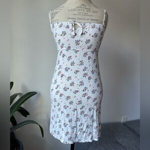 White floral mini dress